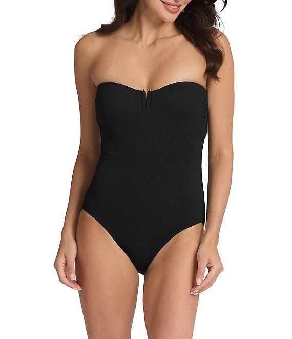 Tommy Bahama Island Cays Sweetheart V-Wire Strapless Tummy Control One Piece Swimsuit Product Image