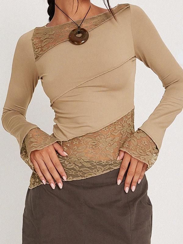 Paneled Long Sleeve Mesh Tee Product Image