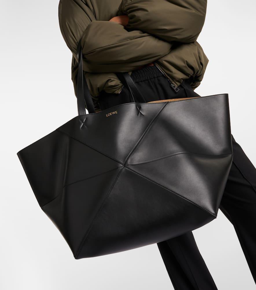 LOEWE Puzzle Fold Xl Leather Tote Bag In Black Product Image