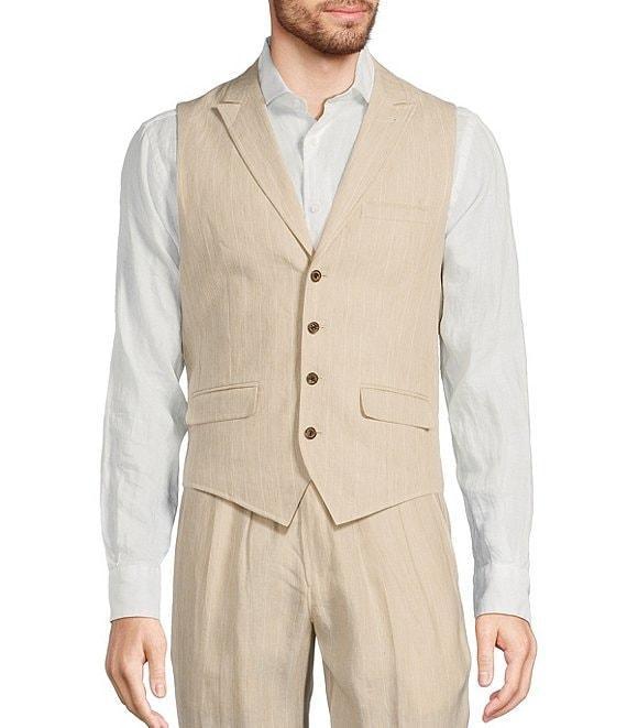 Murano Classic Fit Linen Suit Separates Stripe Vest Product Image