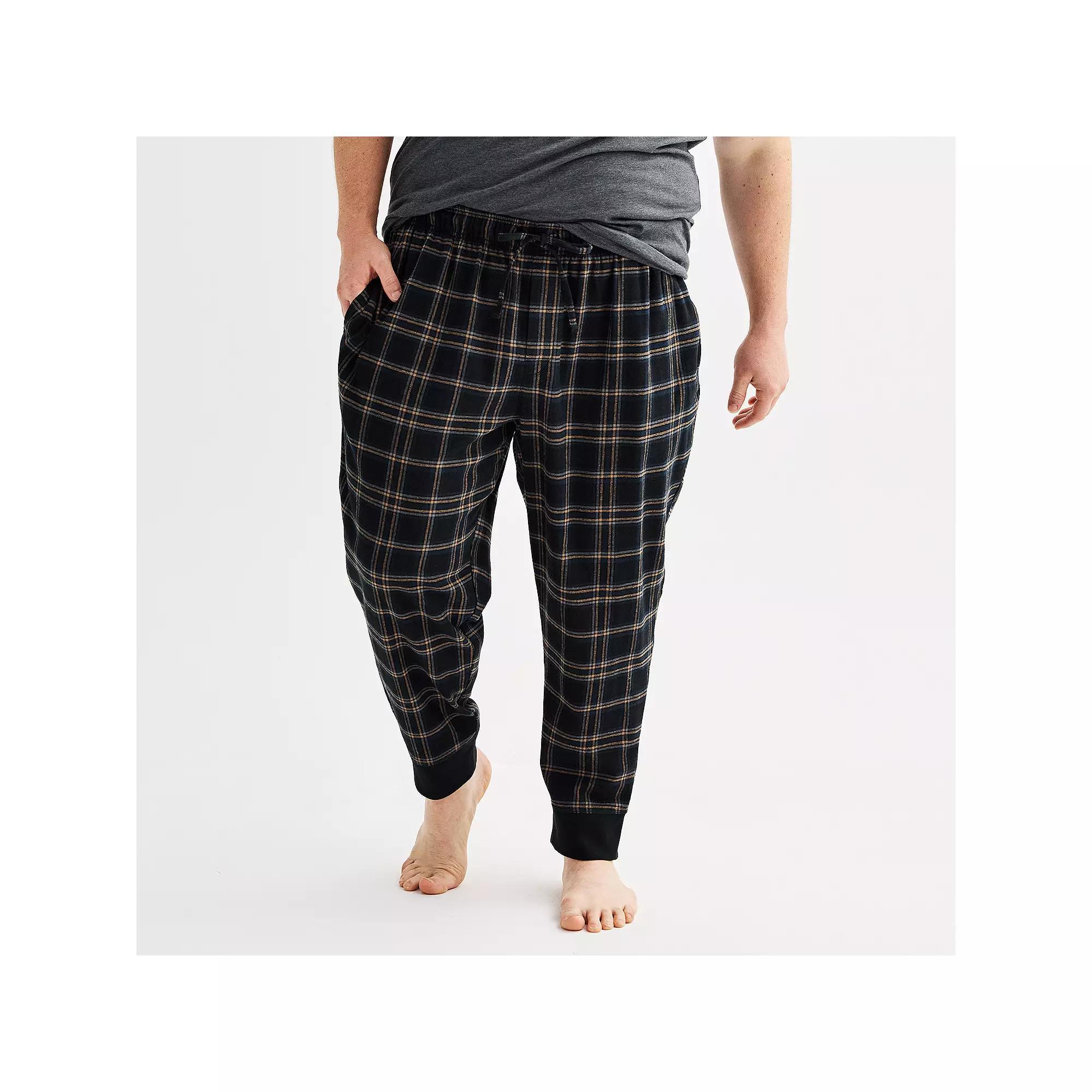 Big & Tall Sonoma Goods For Life® Flannel Banded Bottom Pajama Pants, Men's, Size: XL Tall, Blue Window Plaid Product Image