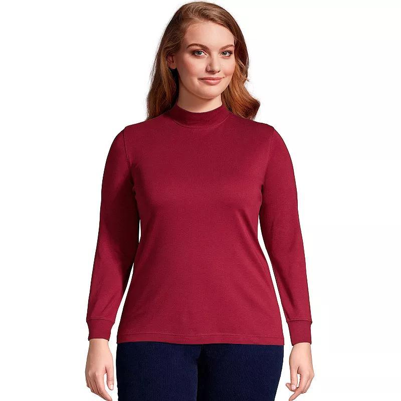 Plus Size Lands End Relaxed Mockneck Top, Womens Product Image