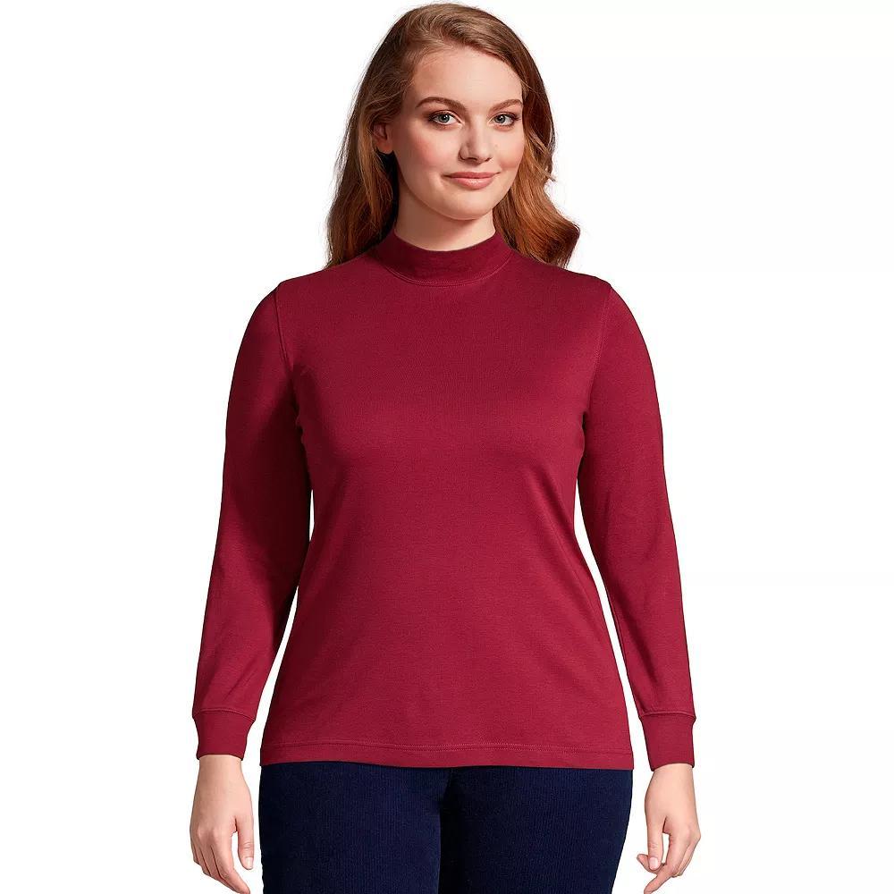 Plus Size Lands End Relaxed Mockneck Top, Womens Product Image