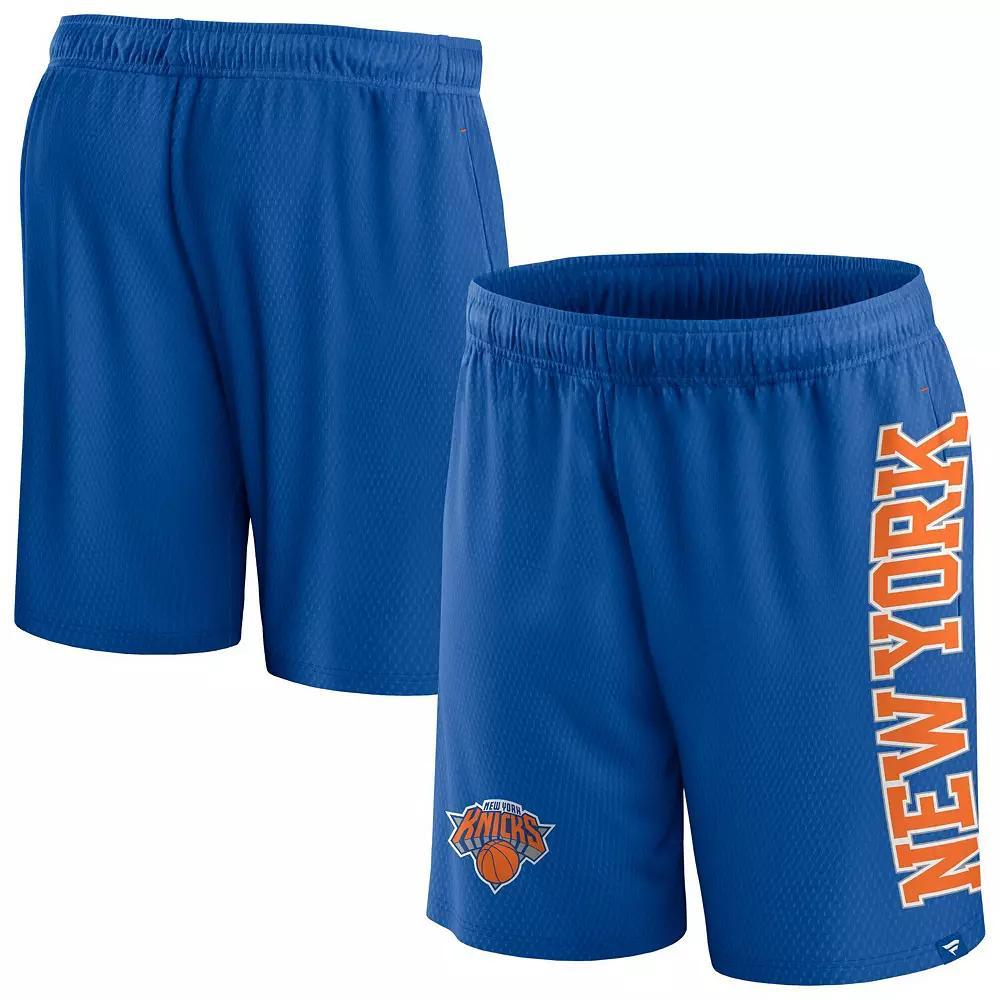 Men's Fanatics Branded Blue New York Knicks Post Up Mesh Shorts, Size: 4XL Product Image