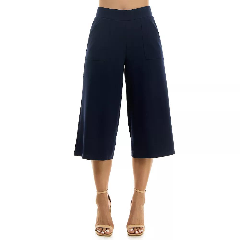 Women's Nina Leonard Elastic Waist Culotte Pants,  Product Image