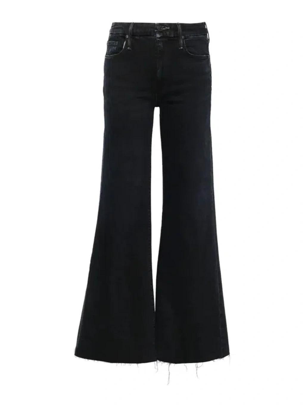 MOTHER The Roller Fray Mid-rise Bootcut Jeans In Black Product Image