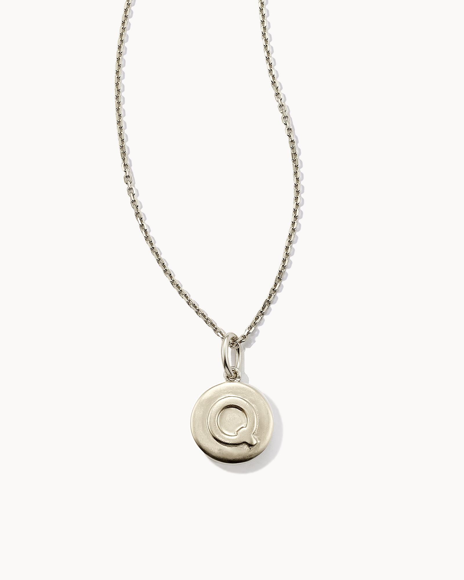 Letter X Coin Pendant Necklace in Oxidized Sterling Silver Product Image