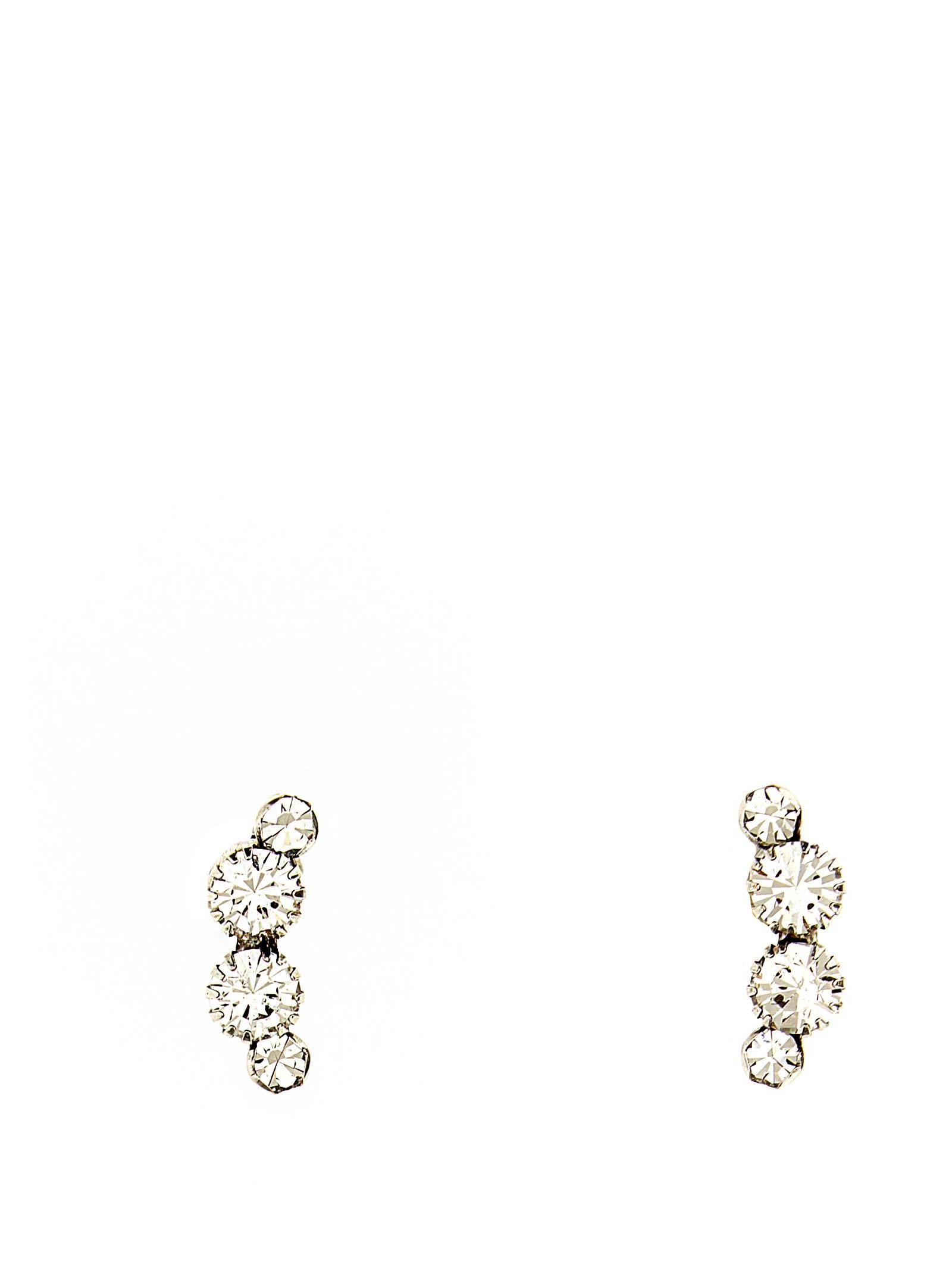 ISABEL MARANT Crystal Embellished Earrings In Silver Product Image