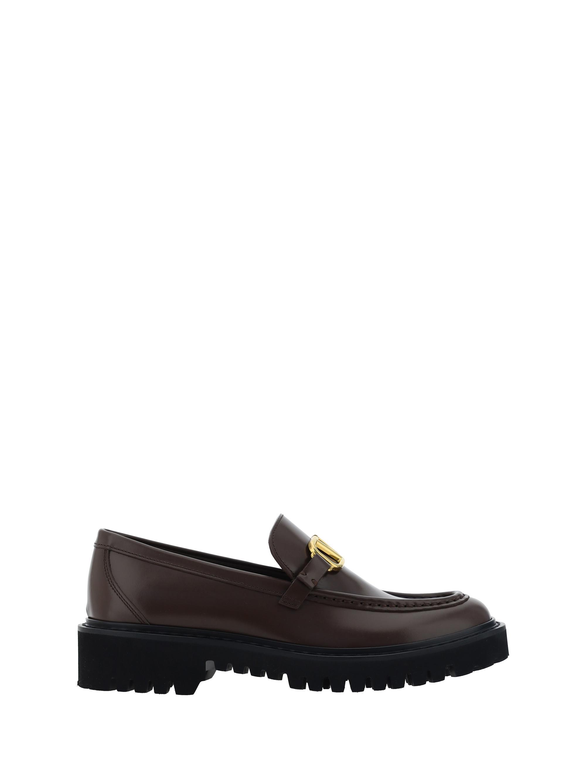 VALENTINO GARAVANI Vlogo Loafers In Brown Product Image