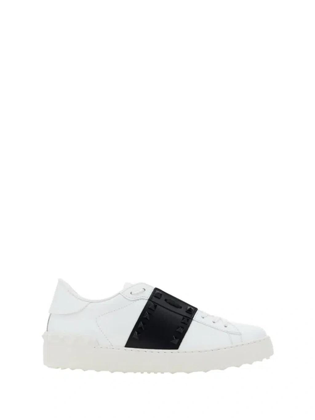 Sneaker Rockstud Untitled Vitello Te In Bianco/nero/bianco Product Image