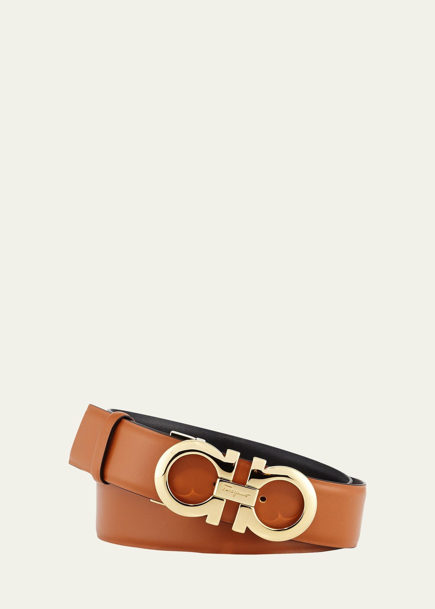 Gancini-Buckle Reversible Leather Belt Product Image