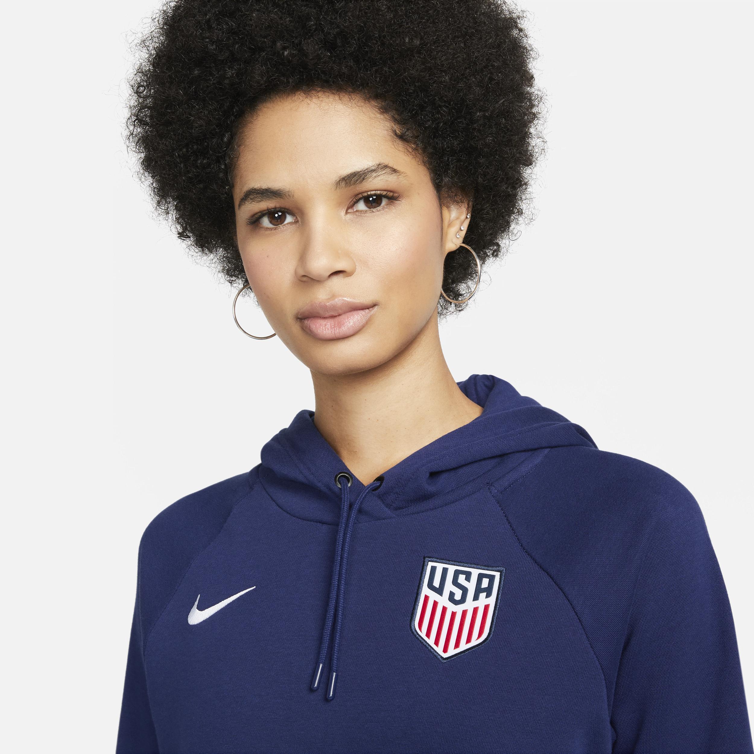 Womens Nike Navy Usmnt Essential Raglan Pullover Hoodie Product Image