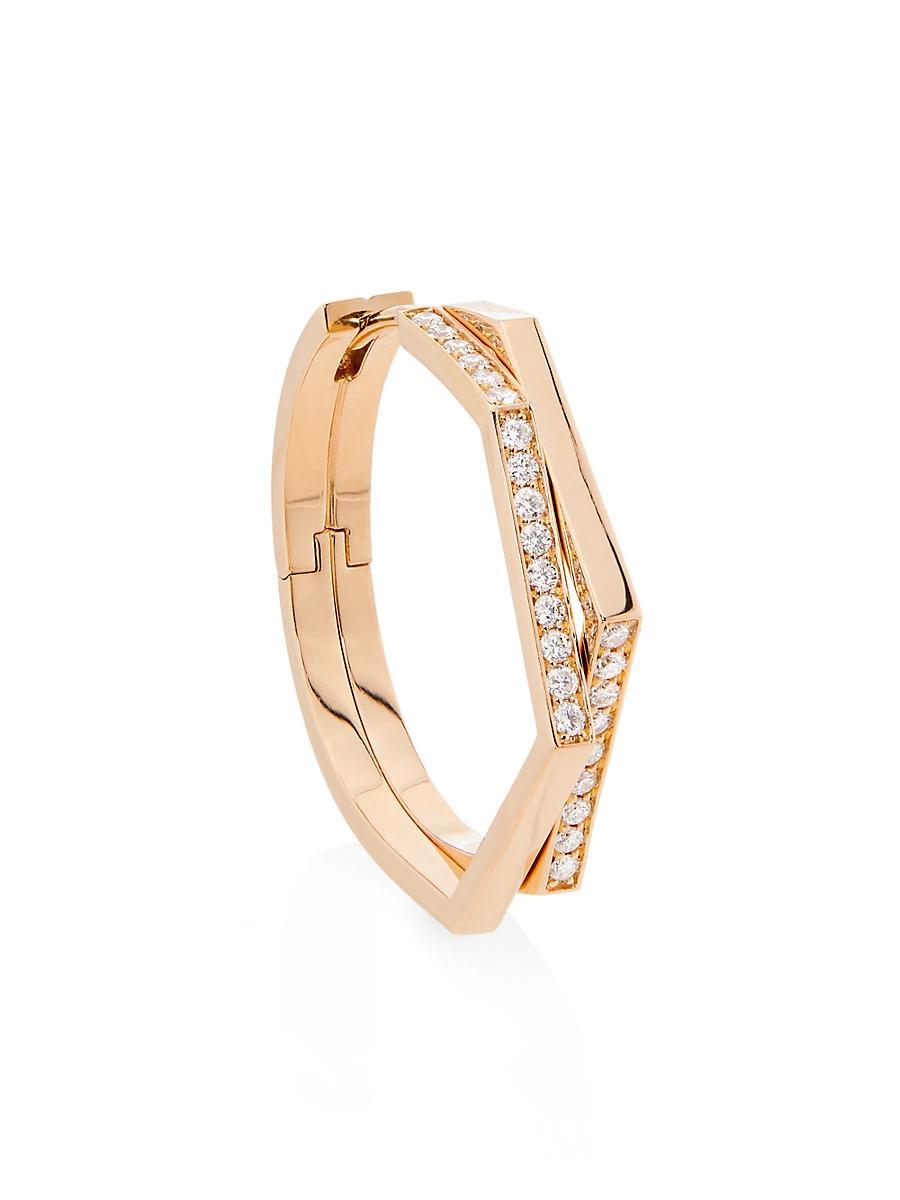 Womens Antifer 18K Rose Gold & 0.2 TCW Diamond Medium Single Hoop Earring Product Image