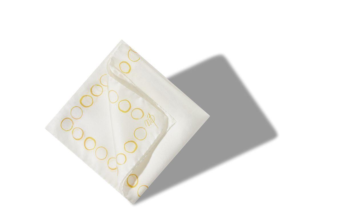 CIRCLES Ivory and Yellow Silk Pocket Square Product Image