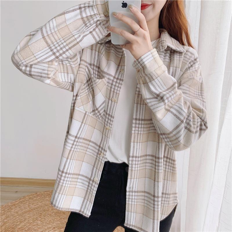 Long-Sleeve Plaid Shirt Product Image