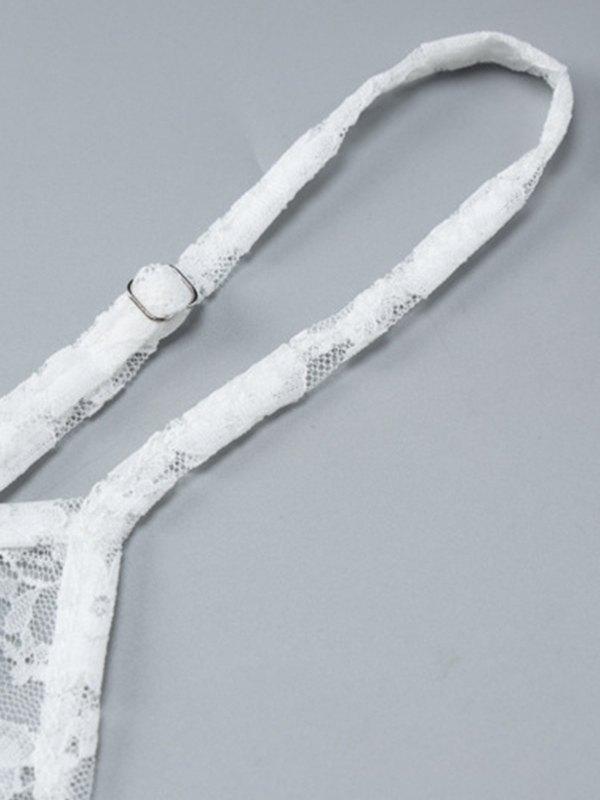 White Sheer Lace Crop Cami Top Product Image