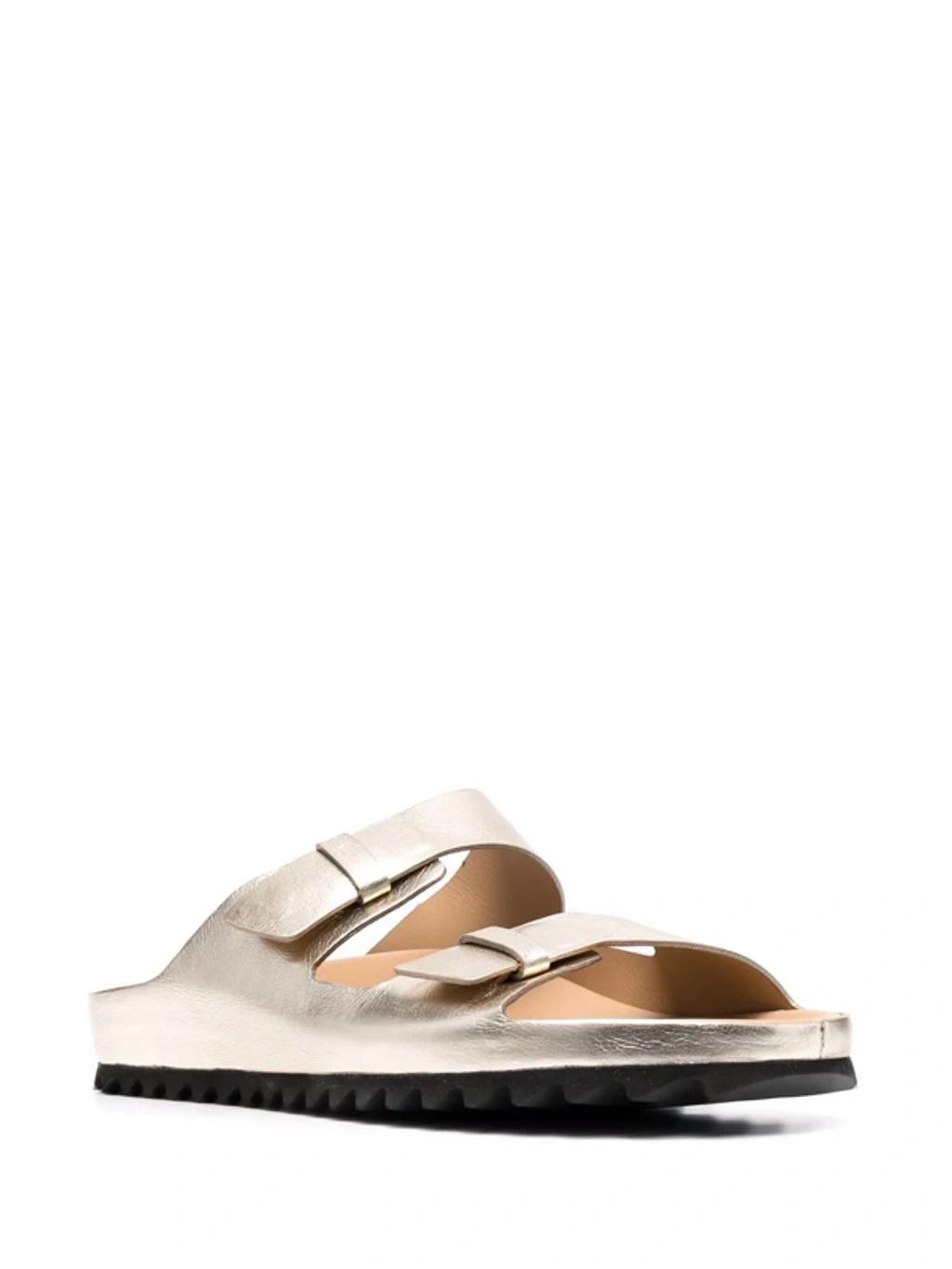 OFFICINE CREATIVE Metallic-tone Leather Sandals In Gold Product Image