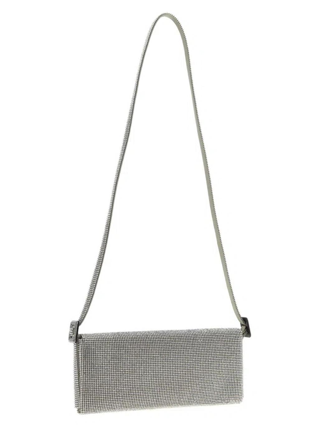 BENEDETTA BRUZZICHES Vittissima La Grande Embellished Shoulder Bag In Silver Product Image