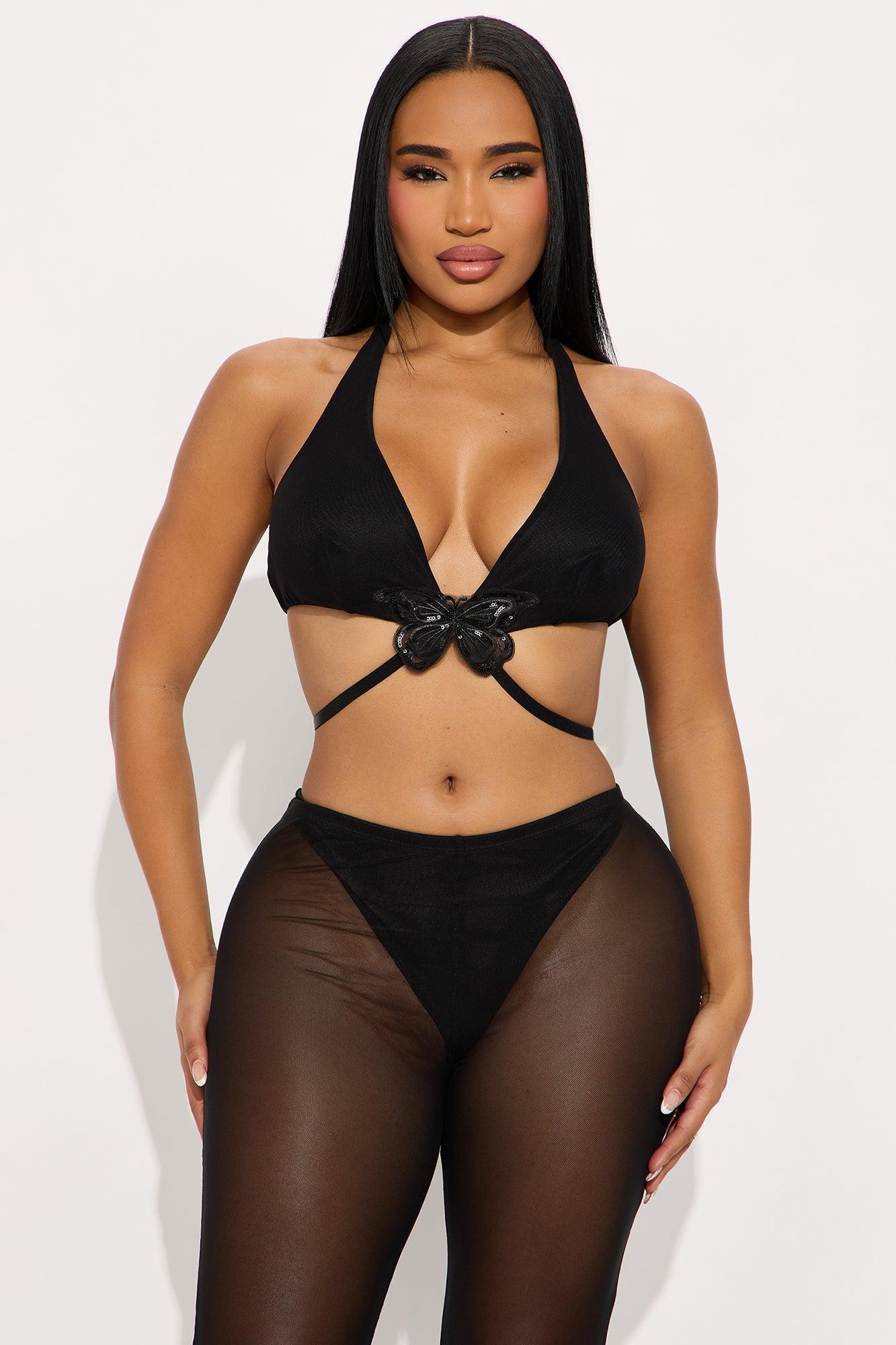 Wings Of Desire Mesh Pant Set - Black Female Product Image