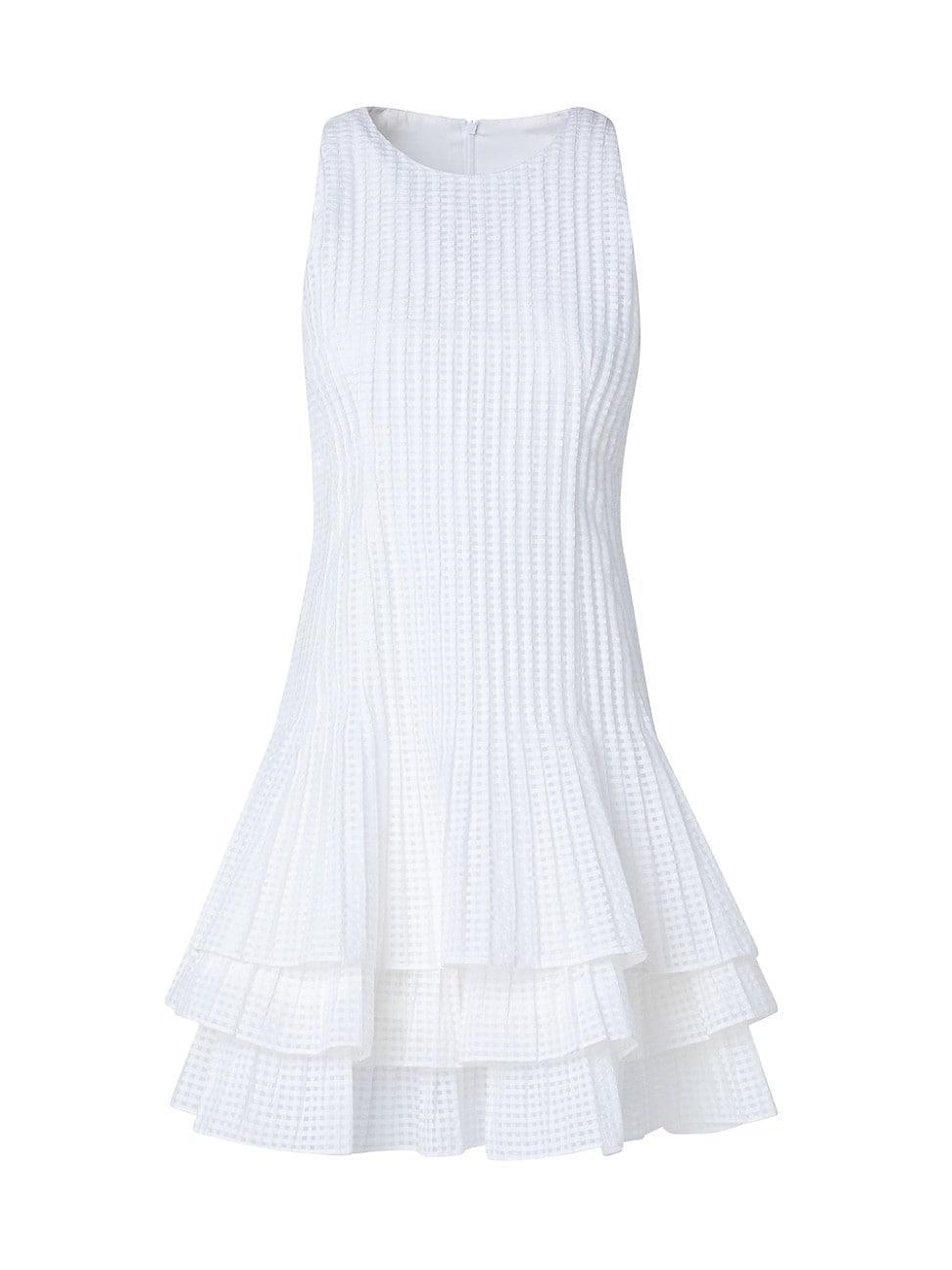 Womens Transparent Grid Organza Cotton-Blend Dress Product Image