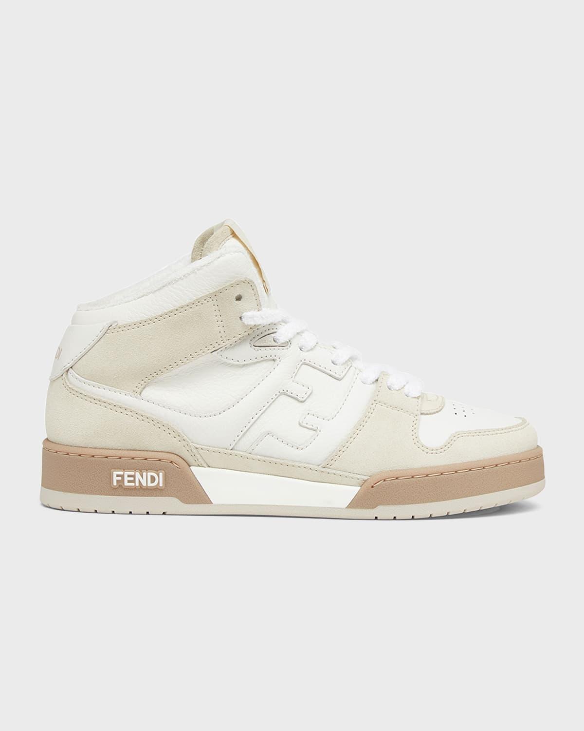 Womens Fendi Match Suede & Leather High-Top Sneakers Product Image