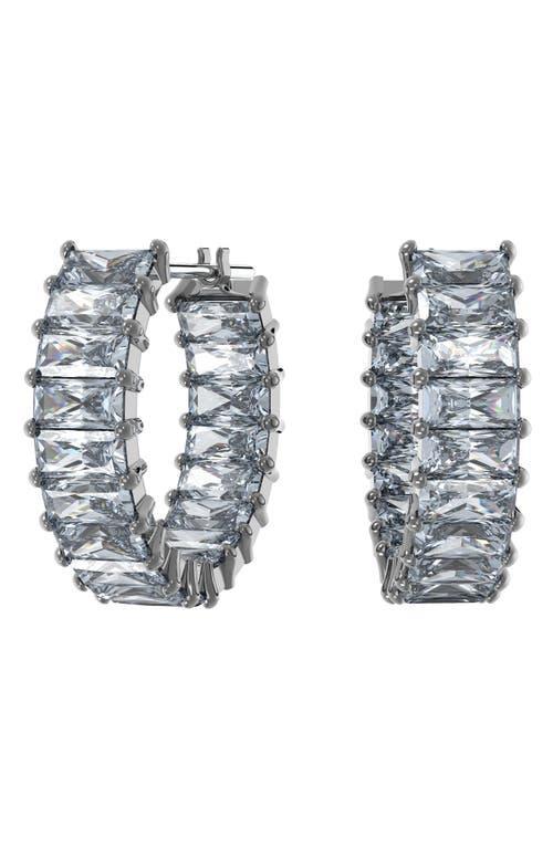 Womens Matrix Ruthenium-Plated & Crystal Hoop Earrings Product Image