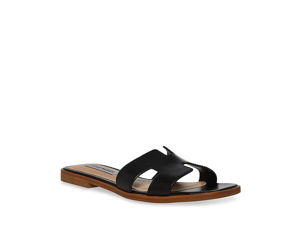 Steve Madden Hadyn Leather Flat Slide Sandals Product Image