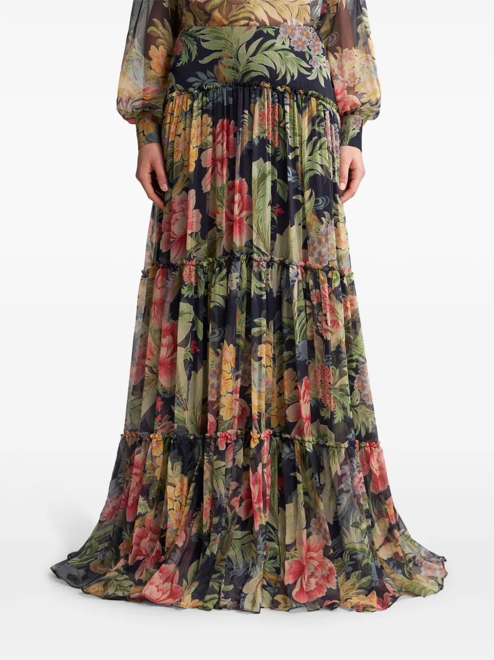 floral-print maxi skirt Product Image