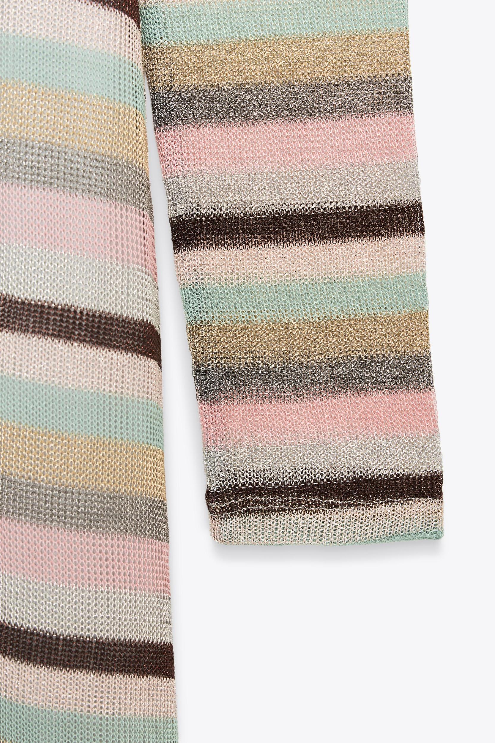 METALLIC THREAD STRIPED LONG DRESS Product Image