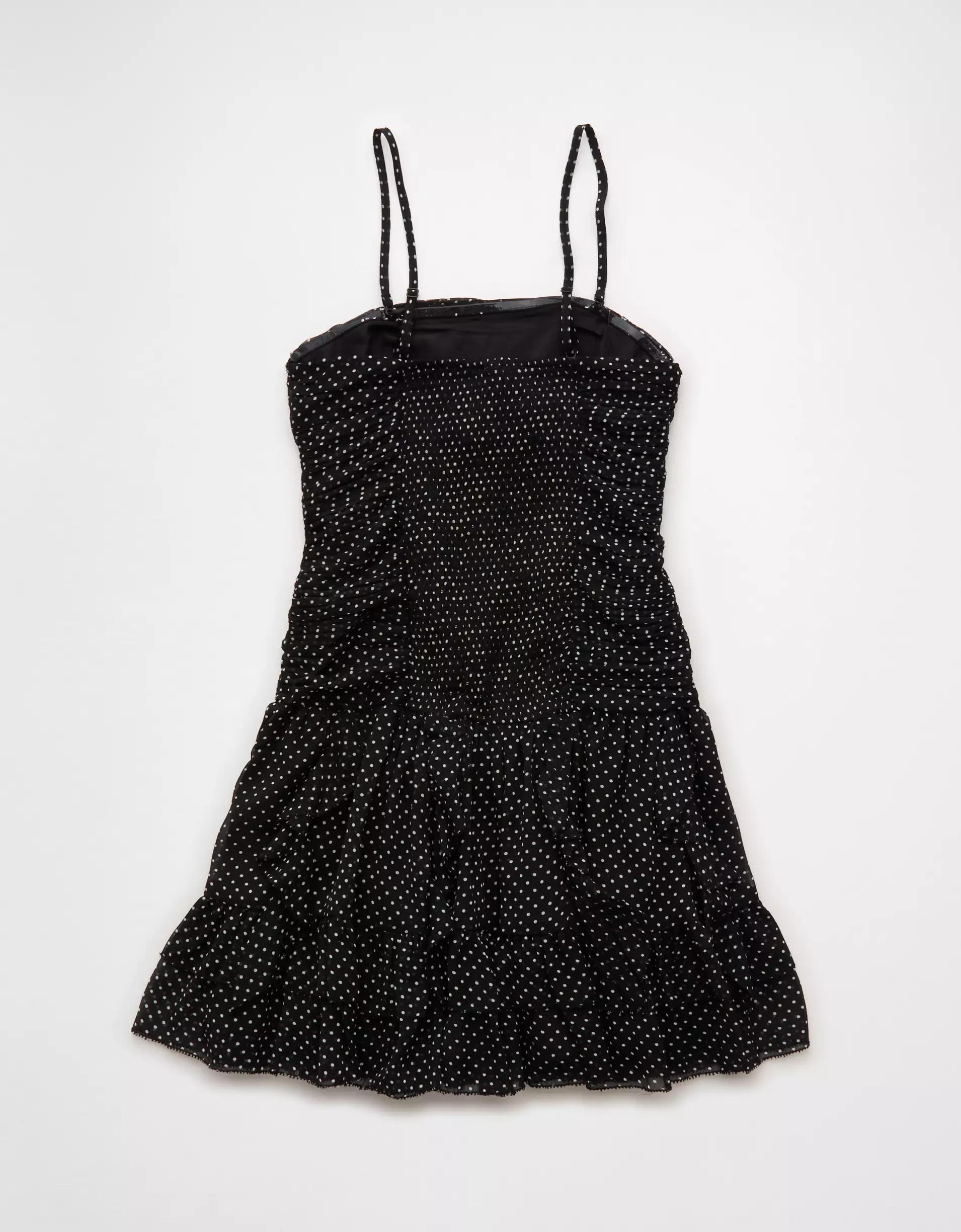 AE Strapless Drop Waist Ruffle Mini Dress Product Image