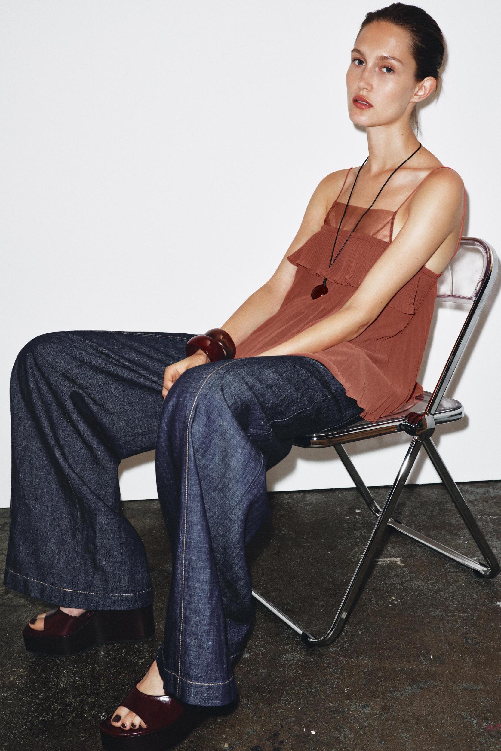 PLEATED RUFFLE TOP Product Image