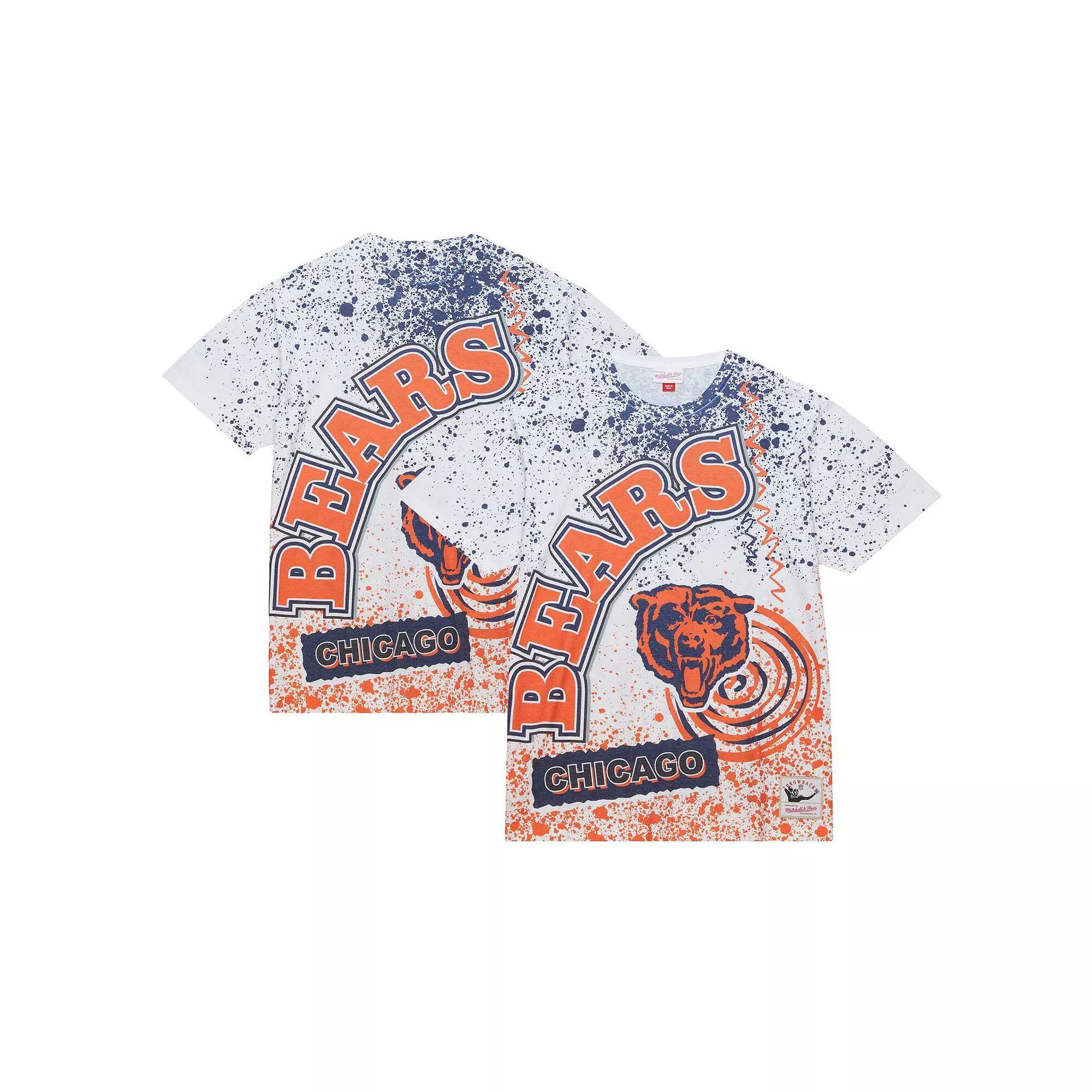 Men's Mitchell & Ness White Chicago Bears Team Burst Sublimated T-Shirt,  Product Image