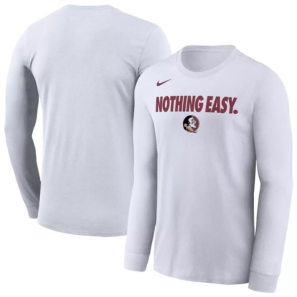 Men's Nike White Florida State Seminoles 2025 On-Court Bench Long Sleeve T-Shirt, Size: Medium Product Image