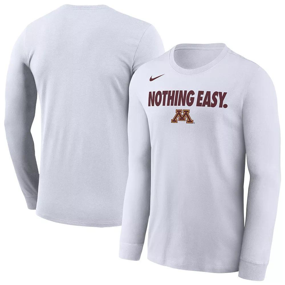 Men's Nike White Minnesota Golden Gophers 2025 On-Court Bench Long Sleeve T-Shirt, Size: XL Product Image