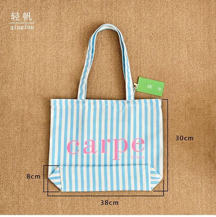 Striped Lettering Tote Bag Product Image