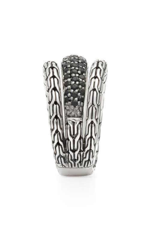 JOHN HARDY Classic Chain Multirow Ring In Silver/black Sapphire Product Image