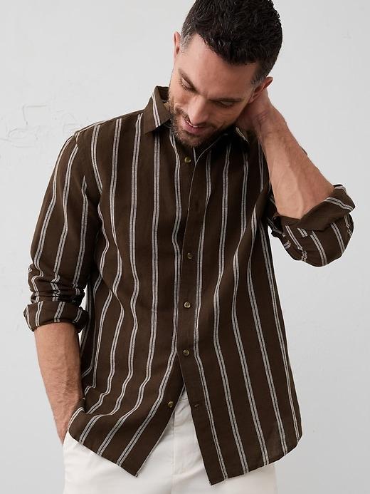 Slim Linen-Blend Shirt Product Image