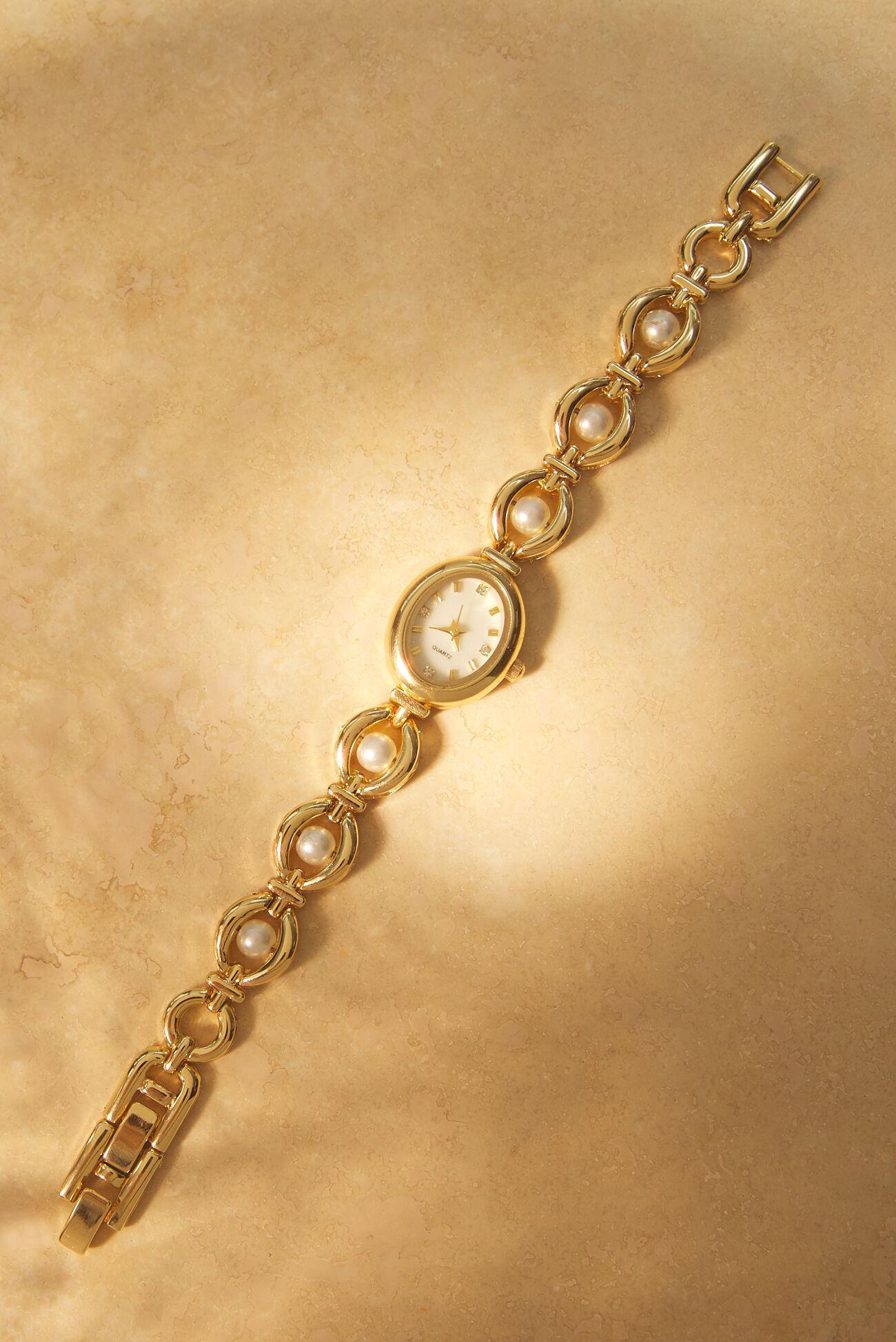 Pearl Oval Face Watch Product Image