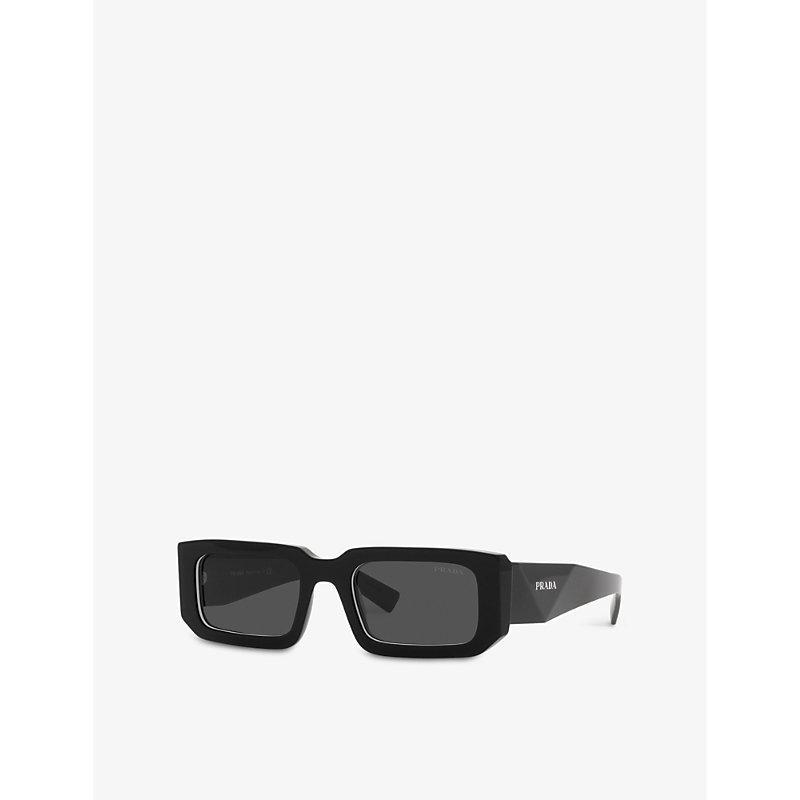 PRADA Womens Pr 06ys Rectangle-frame Acetate Sunglasses Black Product Image