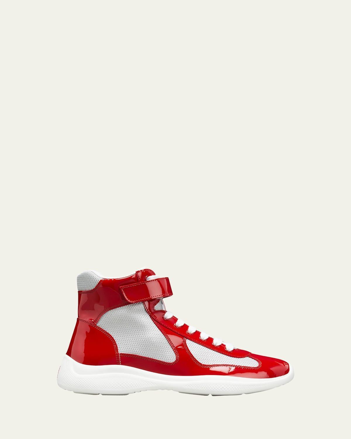 Mens Americas Cup Patent Leather High-Top Sneakers Product Image