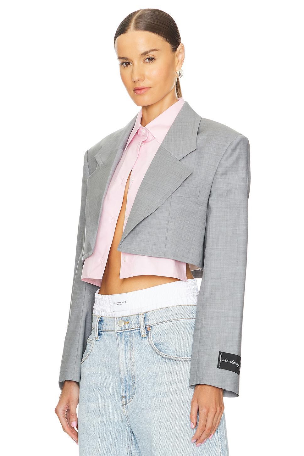 Prestyled Cropped Blazer With Poplin Dickies Alexander Wang Product Image