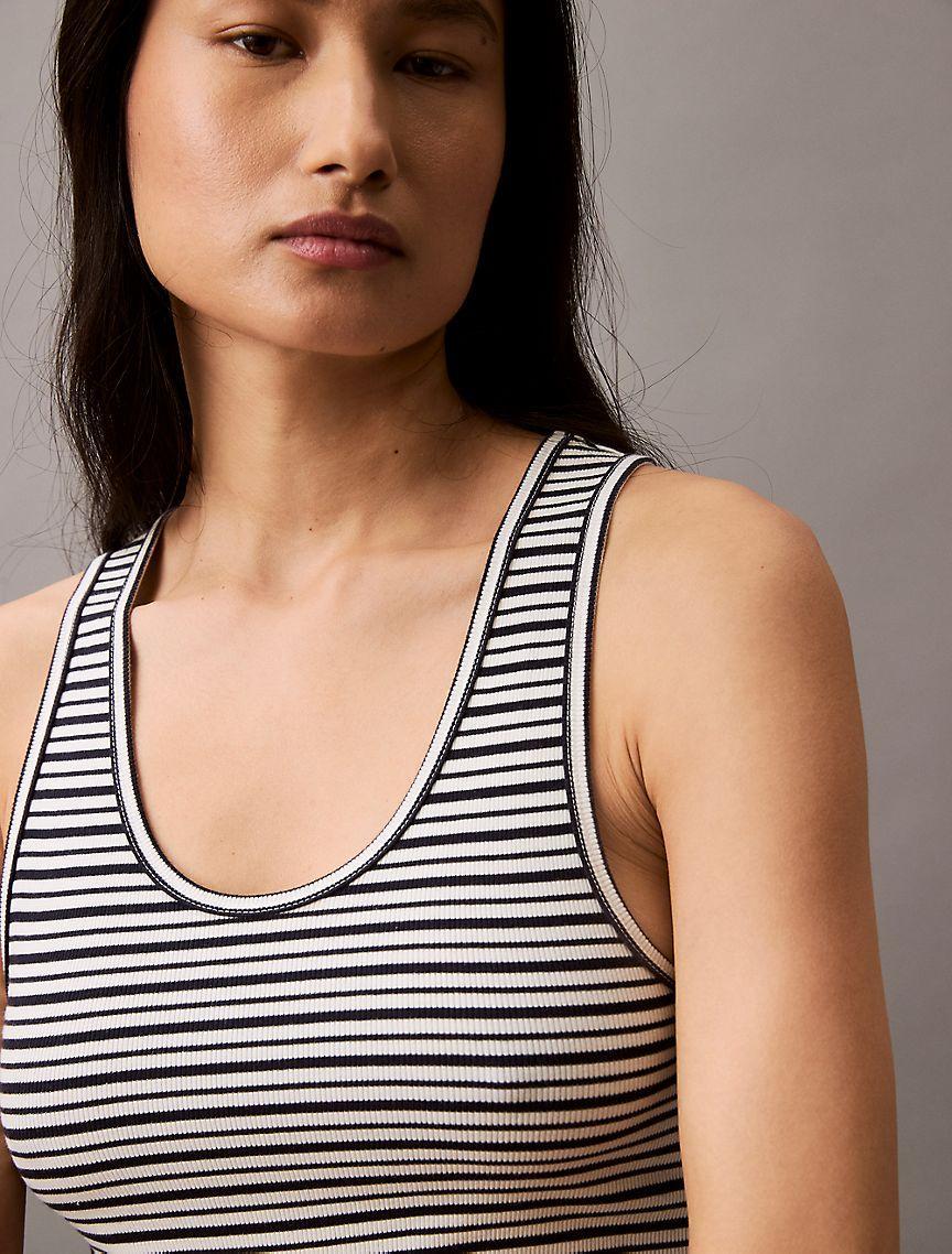 Ribbed Stripe Slim Midi Dress Product Image