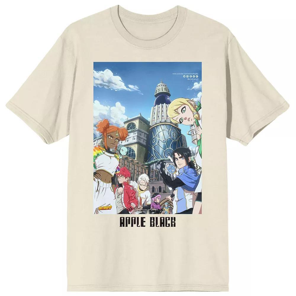 Men's Apple Black Poster Design Graphic Tee,  Product Image