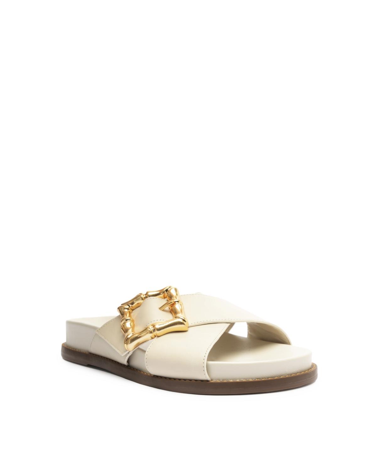 Enola Crisscross Buckle Leather Sandals Product Image