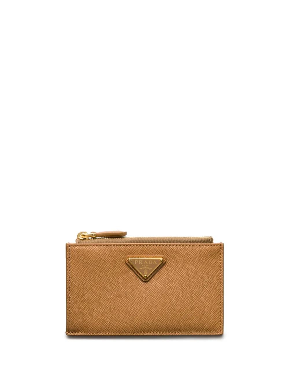 PRADA Saffiano Card Holder In Brown Product Image