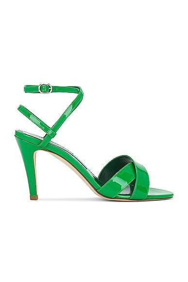 Manolo Blahnik Tormentas 90 Patent Sandal in Green Product Image