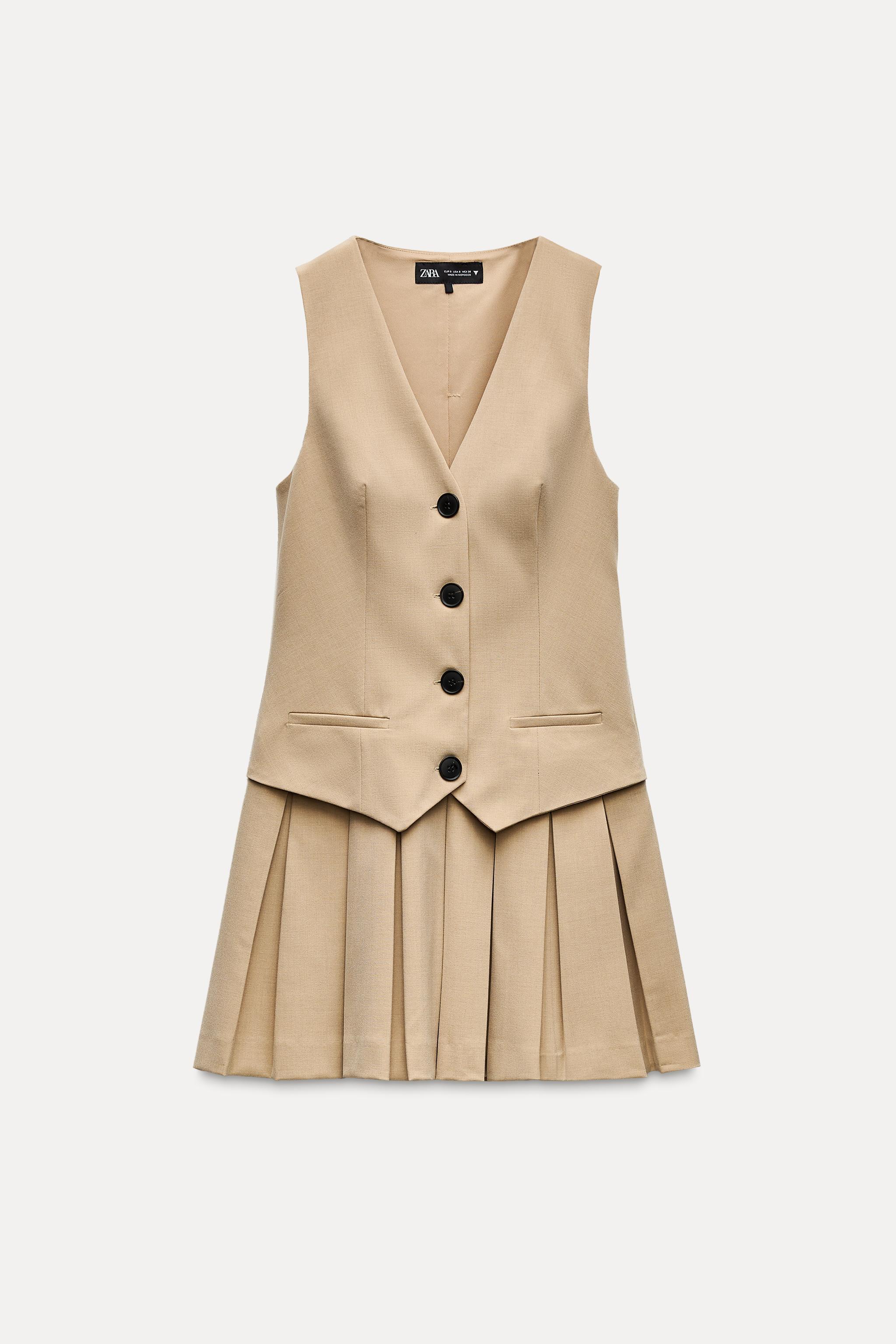 BOX PLEAT VEST DRESS Product Image