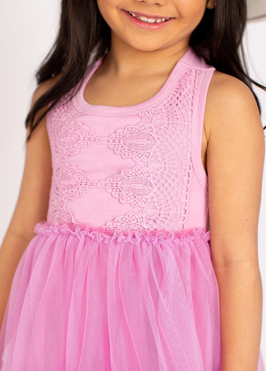 Averie Dress in Bright Orchid Girls Product Image