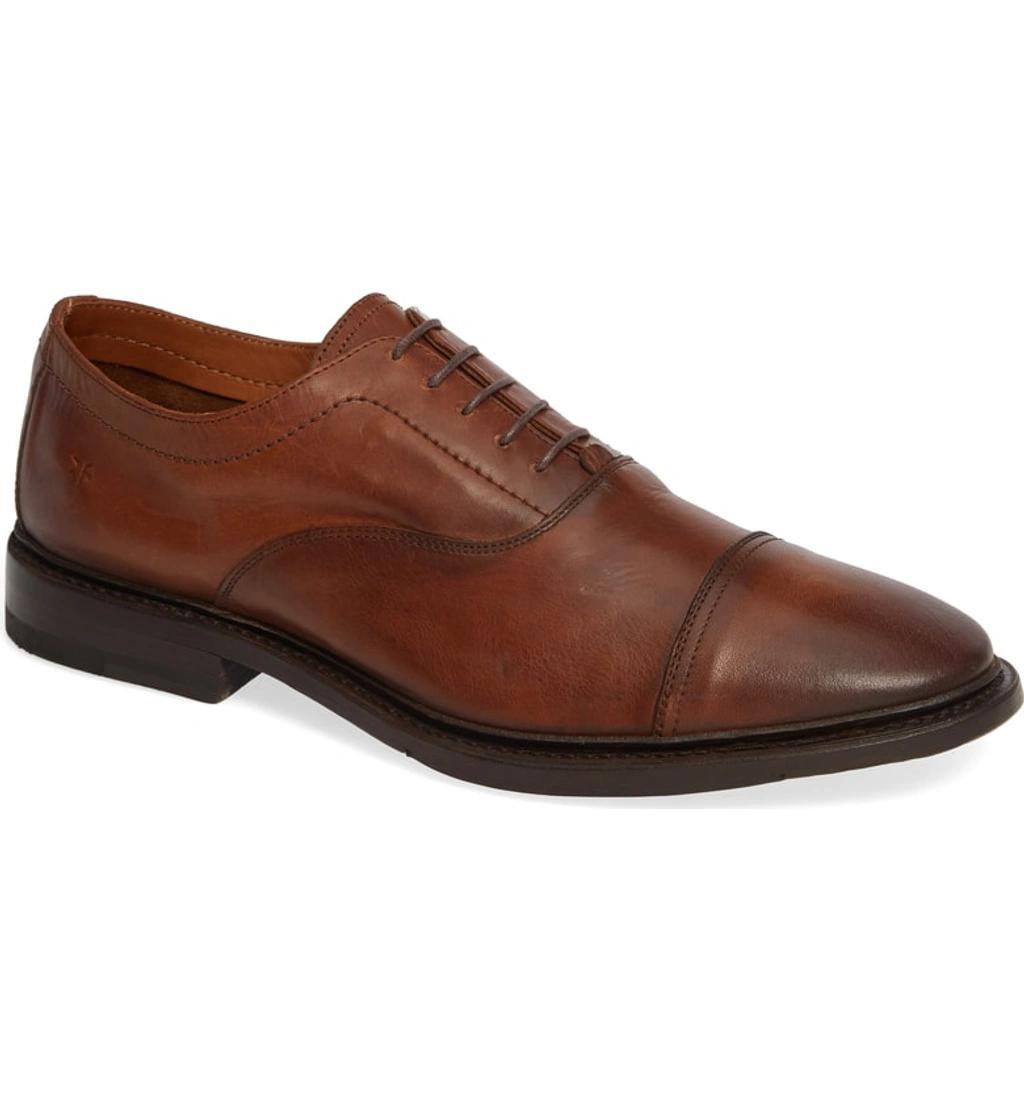 FRYE Paul Bal Leather Oxfords In Cognac Product Image