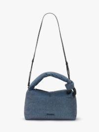 JWA PUFFY CORNER BAG - VELVET TOP HANDLE BAG in blue | JW Anderson US  Product Image